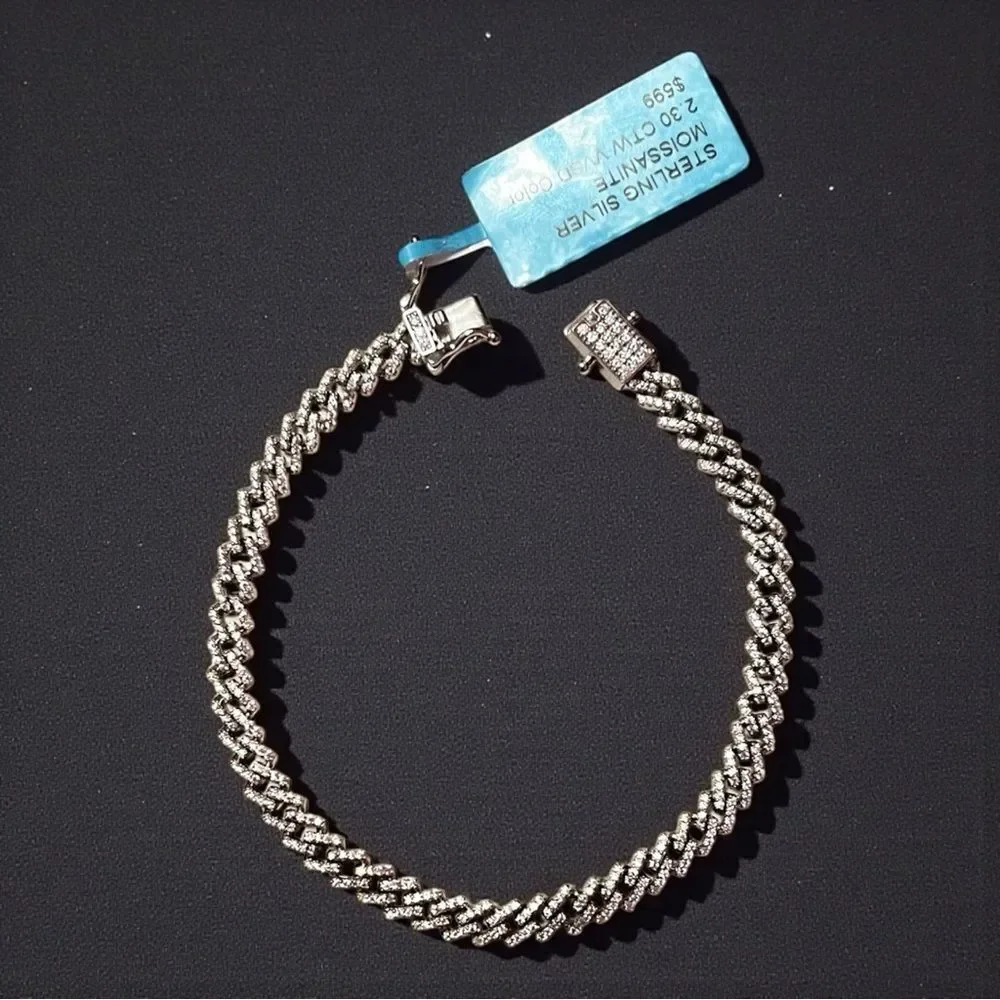 Moissante 8” Monaco 5.5MM Sterling Silver Bracelet